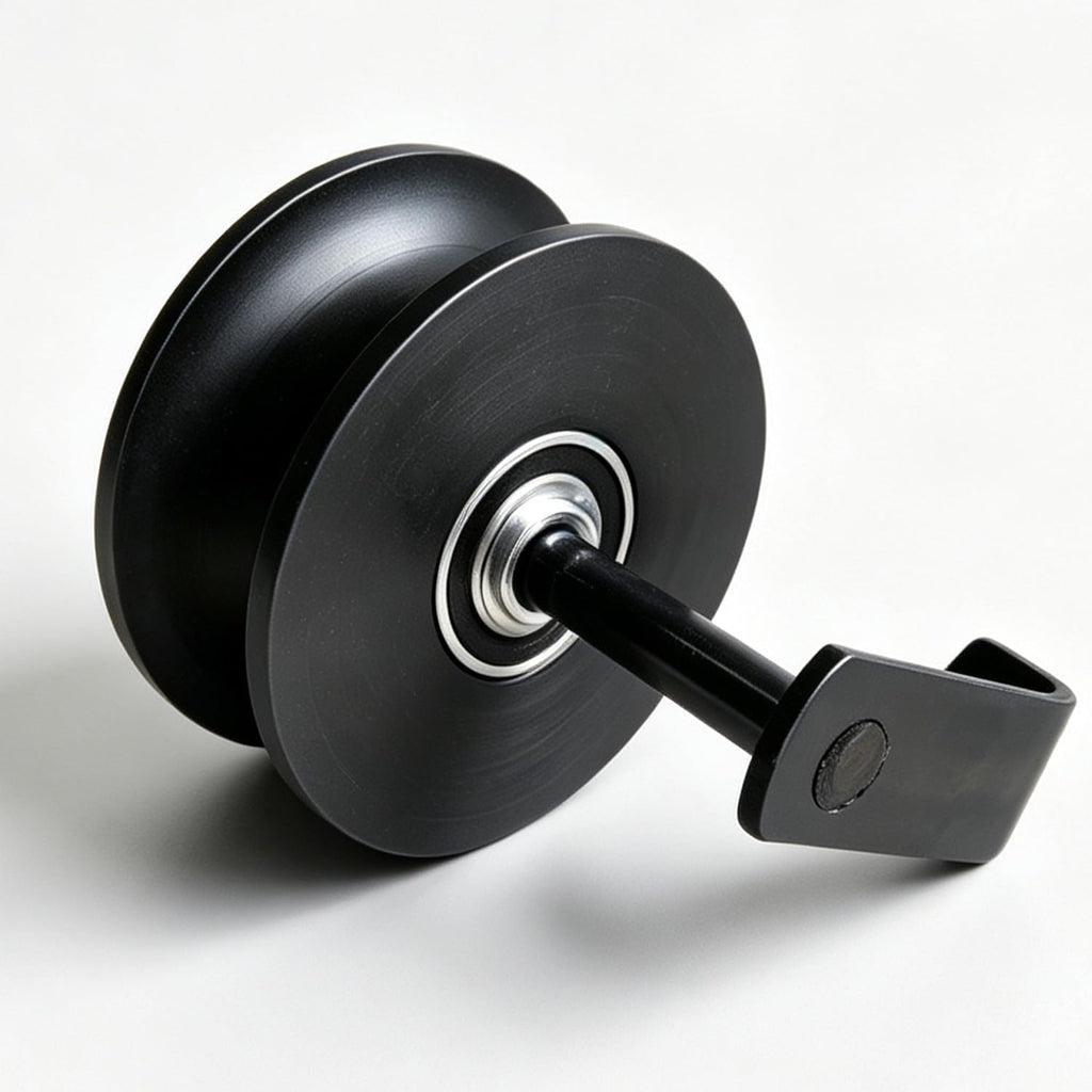 5" Nylon Sliding Track Rollers Hardware, Rear Pipe Track Wheels for 1-5/8" Pipe Track, Sliding Gate Rollers for Chain Link Sliding Gates, Black, 2pcs