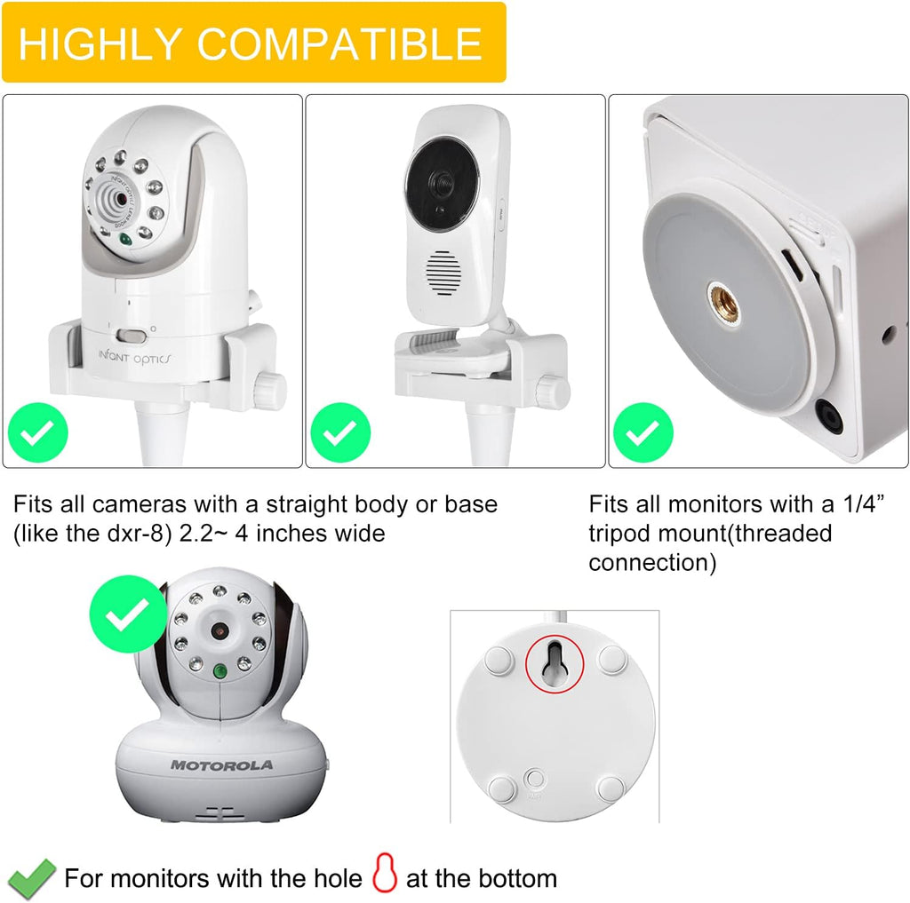 Baby Monitor Mount Camera Shelf Compatible with Infant Optics DXR 8 & DXR-8 Pro and Most Other Baby