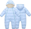 Baby Snowsuit Infant Winter Jumpsuit 0-24M Toddler Footed Jacket Unisex Warm Hooded Outfit Thick Fleece Coat