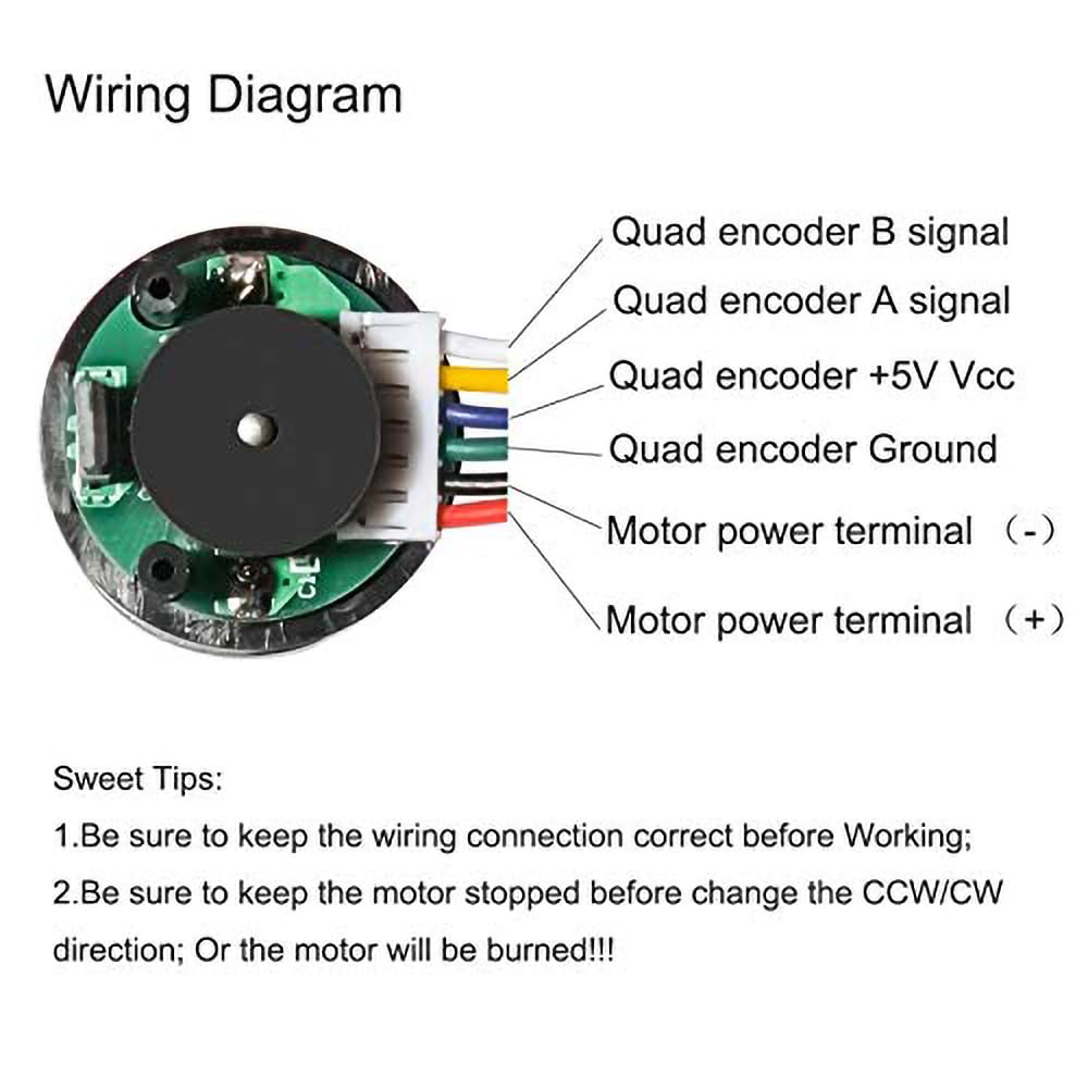 Encoder Metal Gearmotor 12V DC Low Speed 60 RPM Gear Motor with Encoder for Arduino and 3D Printers