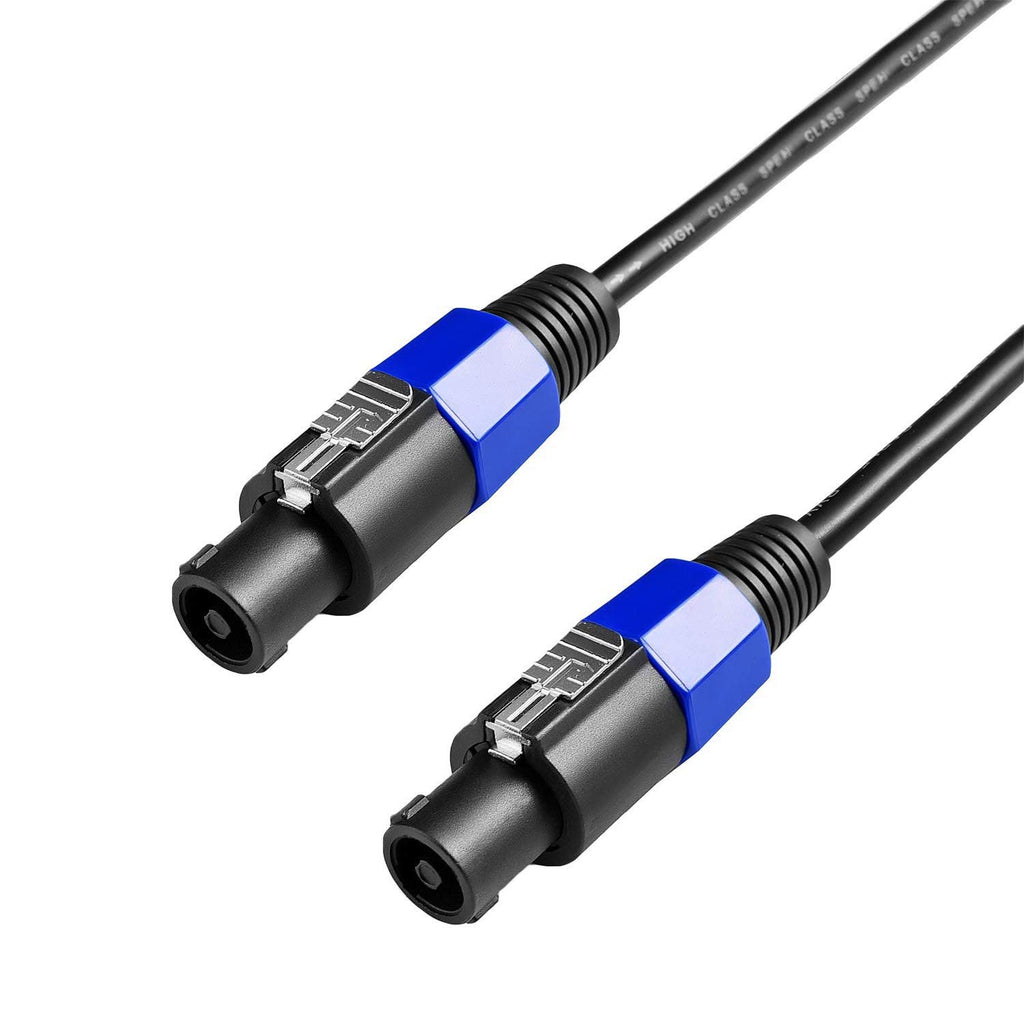 4X 25 Feet Professional Speakon to Speakon Cables Wire, 12 Gauge AWG 2-Conductor Audio Amplifier Speaker Cord, 4 Pack