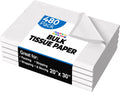 White Tissue Paper for Gift Bags - 20" X 30" Bulk Tissue Paper White 480 Sheets - 10lb Newsprint for Packing