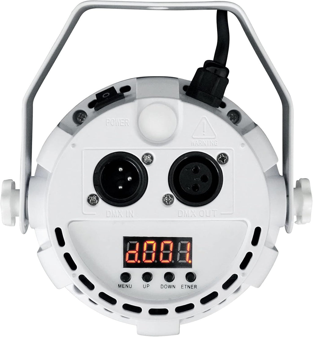 RockPAR TRI White LED RGB Compact Par Can DJ DMX Wash Light | Remote Included, Sound Activated, Strobe, Color Mixing