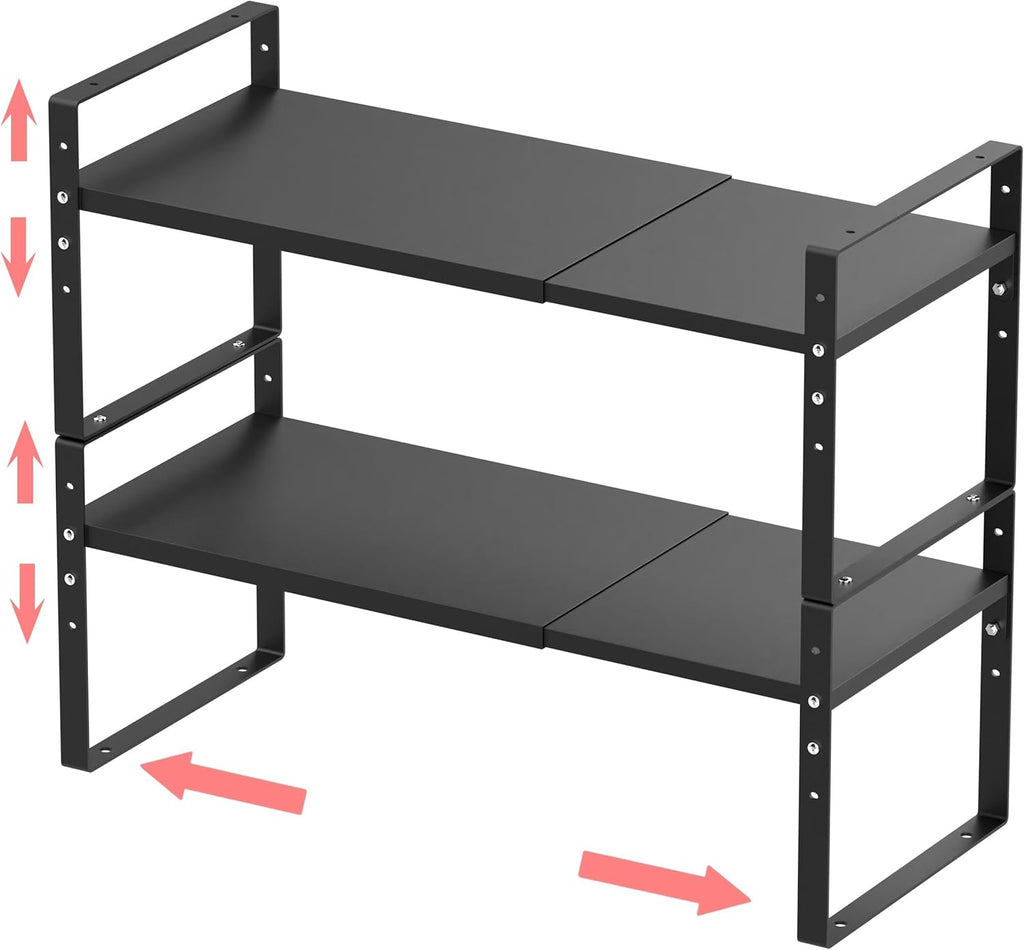 Expandable Stackable Spice Rack Cabinet Shelf Organizer in Cabinets Shelves Kitchen Cupboard Organization Stack up
