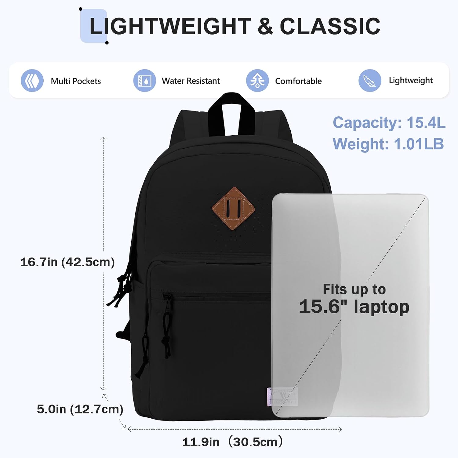 Kids Backpack for School Travel,16.7 Inch Lightweight Bookbag | Small School Bag for Boys Girls, Adjustable Straps