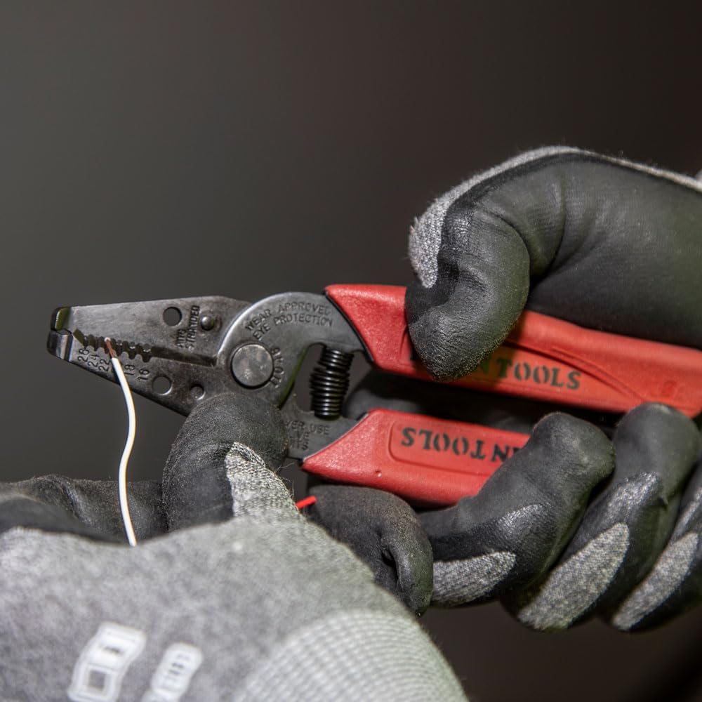 11046 Wire Stripper, Wire Cutter, Made in USA, Stripping/Cutting Tool for 16-26 AWG Stranded, Compact Nose with