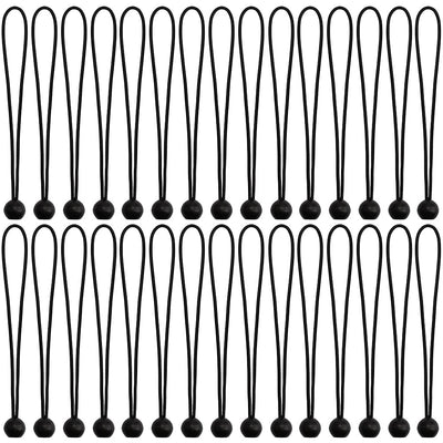 30 Pcs Bungee Cords with Balls 12 inch Black Ball Bungees Heavy Duty Tarp Bungee Cords Trap Weather Resistant Tie