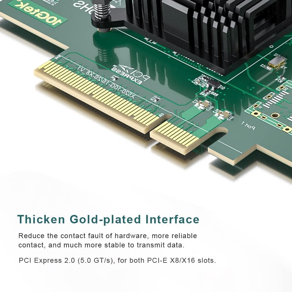 Ipolex 10Gb Network Card Compatible for Intel X520-DA2 PCIE Ethernet Card NIC with Intel 82599ES Controller, Dual SFP+ Port,10G PCI Express LAN Adapter Support Windows Server/Windows, Linux, Vmware