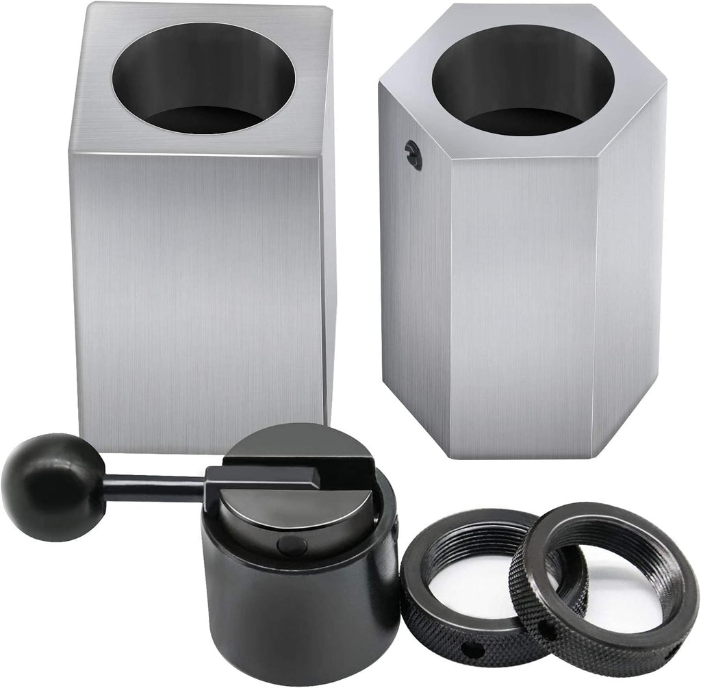 KEILEOHO 5C Collet Block Set, 5C Collet Closer, Compatible with Round/Hex/Square 5C Collets Block for Lathe & Milling