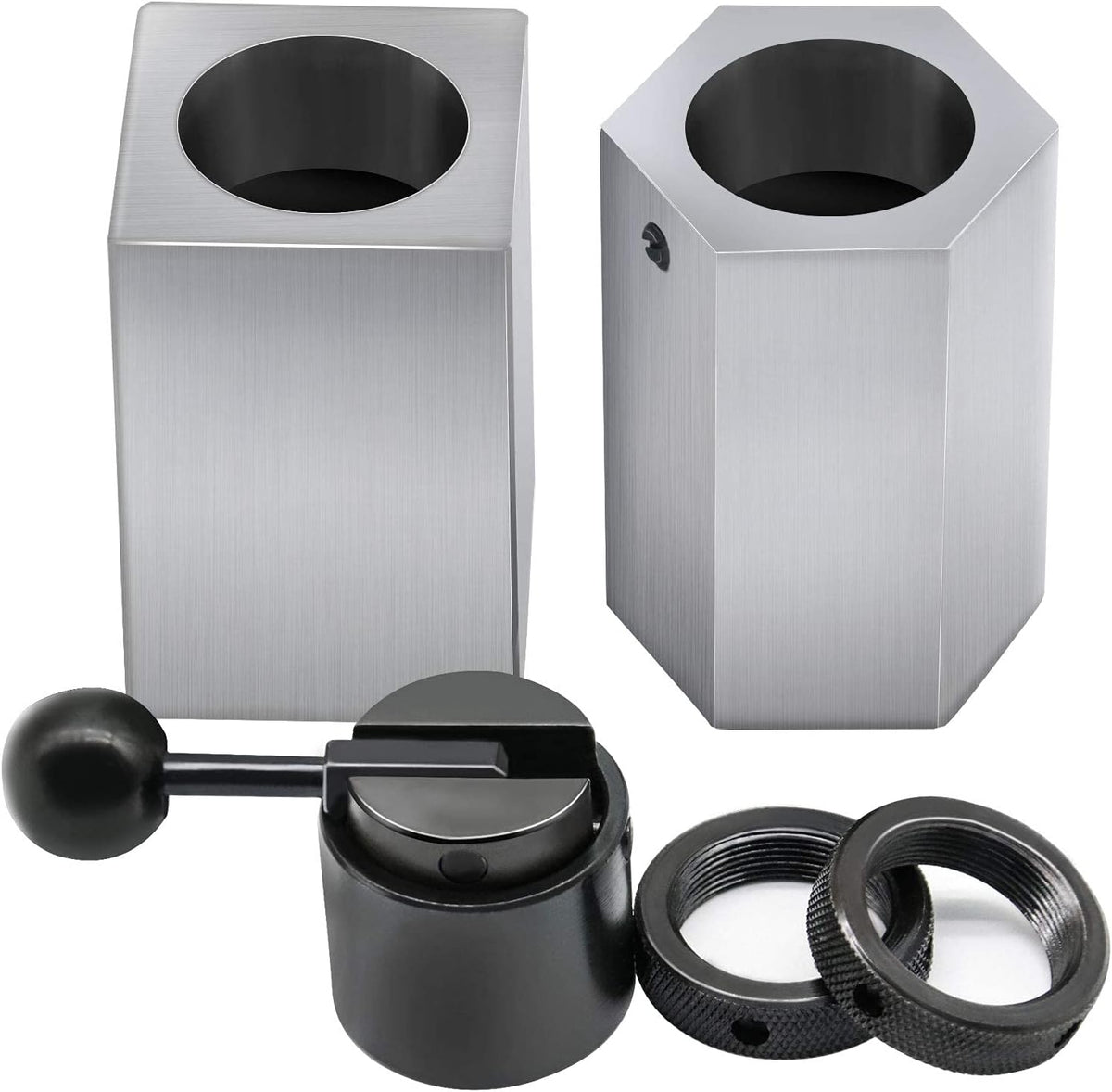 KEILEOHO 5C Collet Block Set, 5C Collet Closer, Compatible with Round/Hex/Square 5C Collets Block for Lathe & Milling