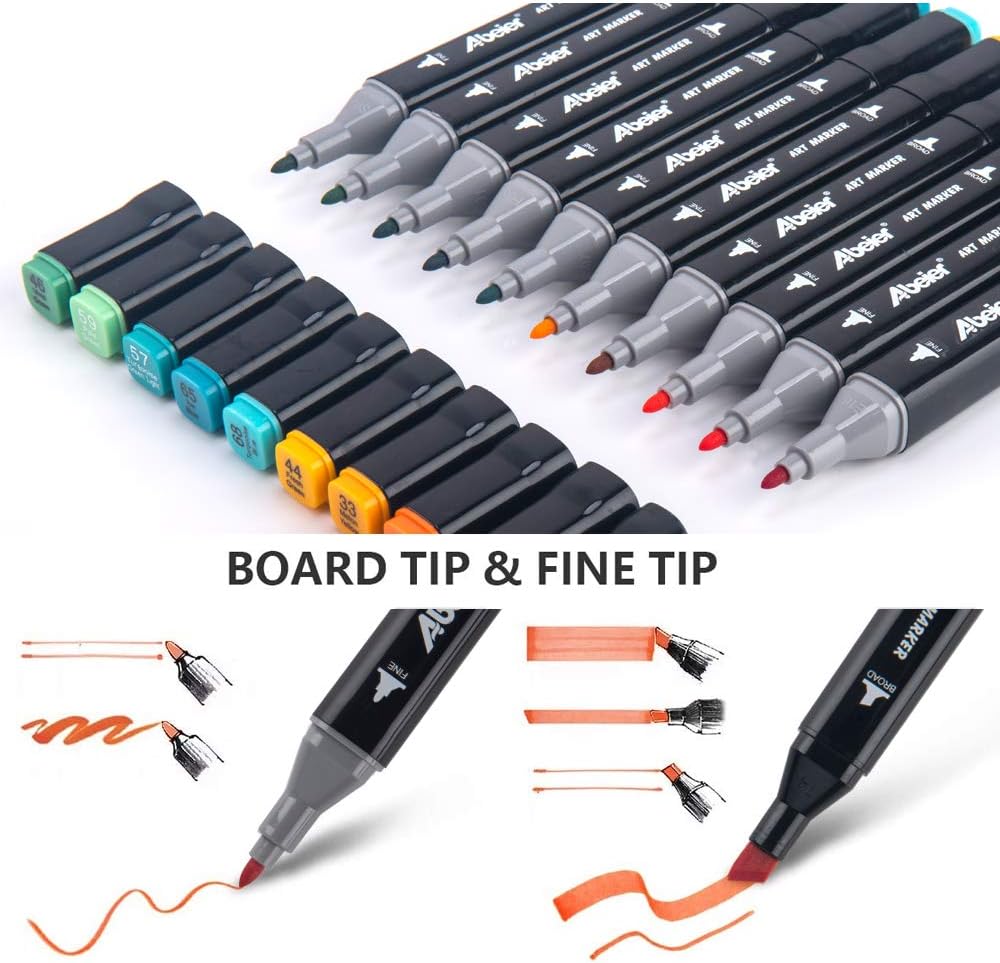 80 Colors Alcohol Based Markers, Dual Tip Drawing Markers Set, plus 1 Colorless Blender Pen, Permanent Sketch