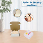 200 Pack 5x5x2'' Small Shipping Boxes, Cardboard Corrugated Mailers, White (M552-200-W)