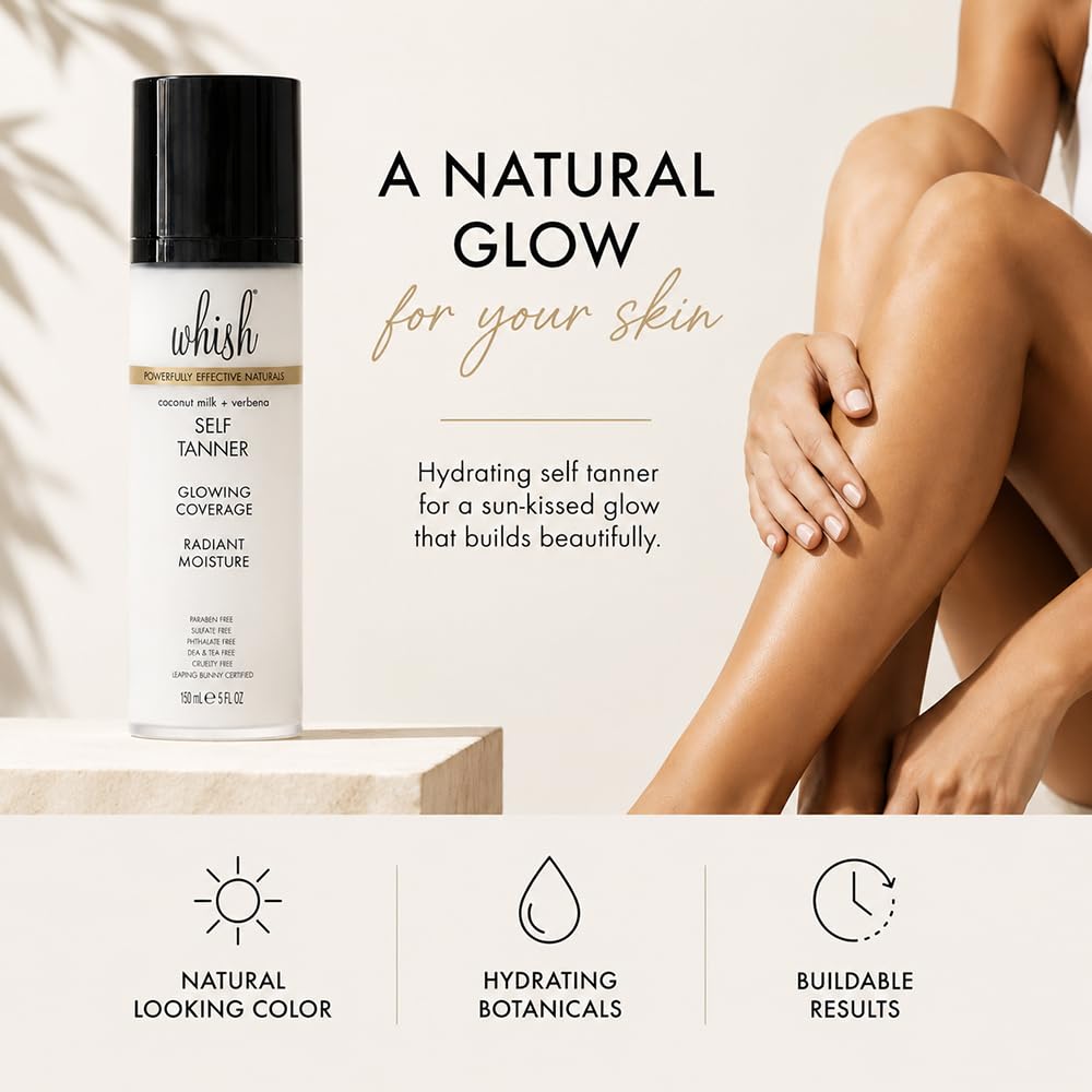 Gradual Self Tanner Lotion with Aloe & Shea Butter | Streak-Free Glow | Sunless Tanning Lotion for Natural-Looking
