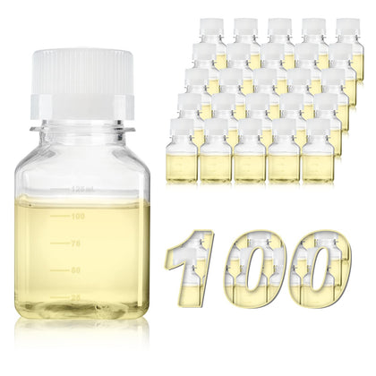 4oz/125ml Plastic Reagent Bottle, Media Bottles, Sterile, 100Pcs