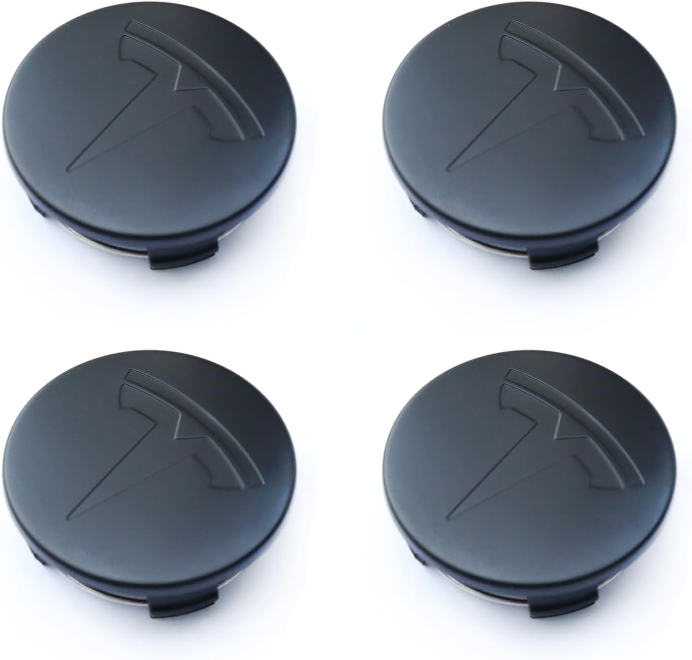 Wheel Center Hub Cap Kit with Tesla Emble Brand Center Caps for Model 3 Model Y with 20 Lug Nut Covers (4PCS) (Matte