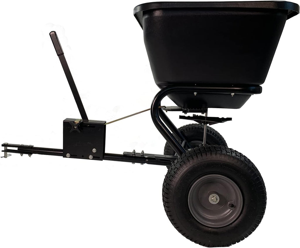 BS26BH-A Tow Behind Broadcast Spreader with Universal Hitch, 125 lb. - Flat Black