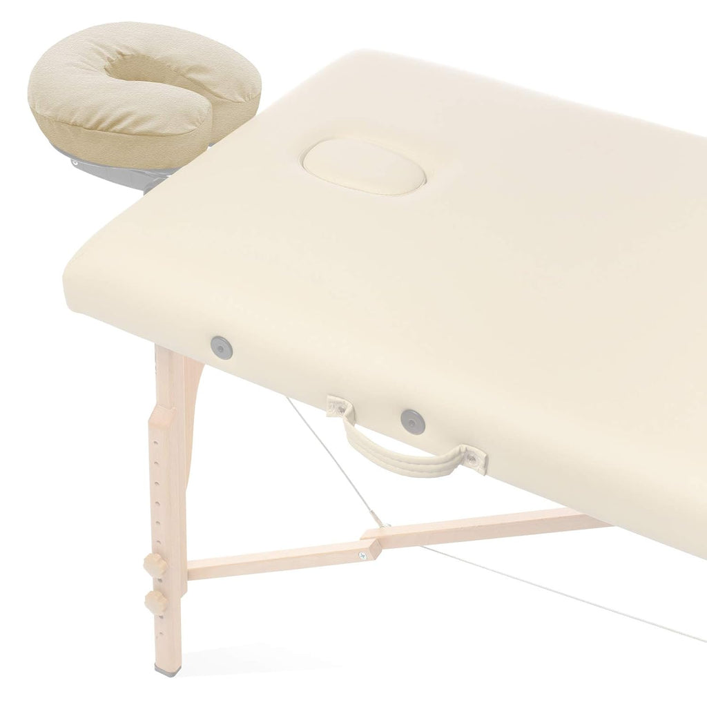 4-Pack Premium 100% Cotton Flannel Face Cradle Covers - Soft Cotton Fitted Massage Table Cradle Cover - Natural