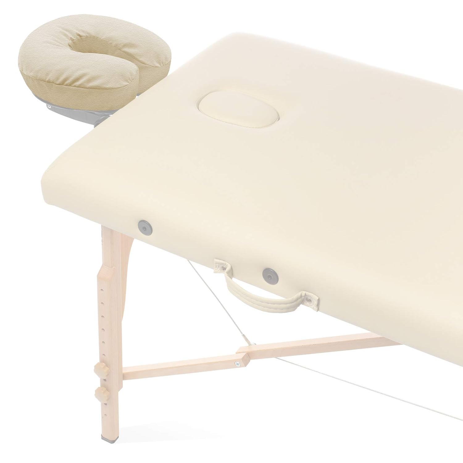 4-Pack Premium 100% Cotton Flannel Face Cradle Covers - Soft Cotton Fitted Massage Table Cradle Cover - Natural
