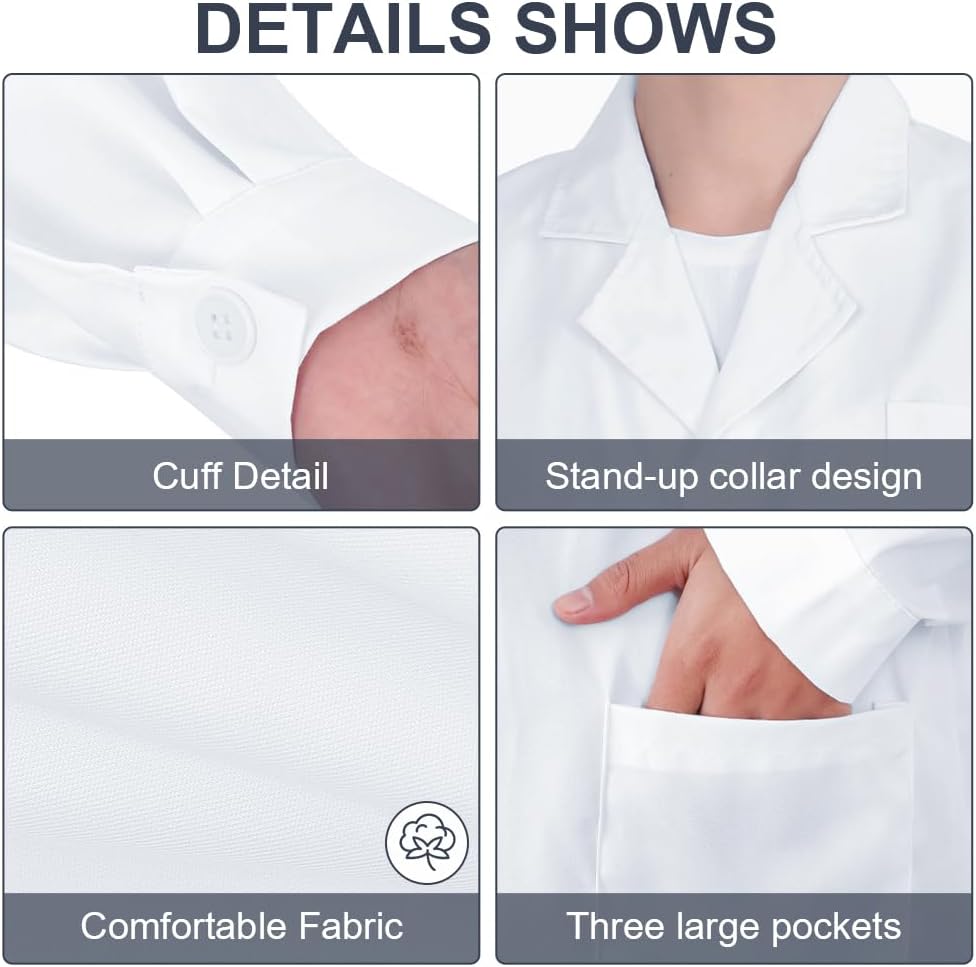 Professional Lab Coat, Medical Coat, Suitable for Medical Students, Laboratories, Masquerade Parties, Unisex