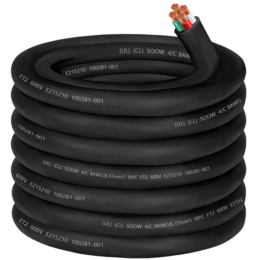 35ft 8/4 SOOW Cable Portable Power Cable,40 amp 8/4 SO Cord SOOW Wire