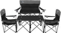 Camping Chair Set of 3, Outdoor Folding Camping Chairs for Heavy People with Cup Holder & Carry Bag,Collapsible Chair