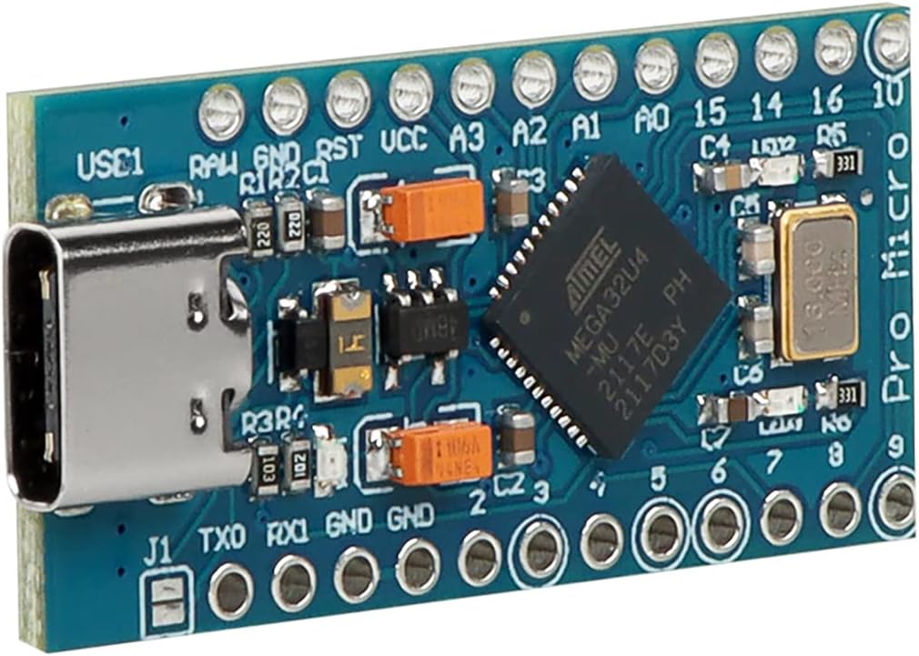 HiLetgo 3pcs Pro Micro ATmega32U4 5V/16MHz Type-C Module with Pin Headers Compitable with Arduino