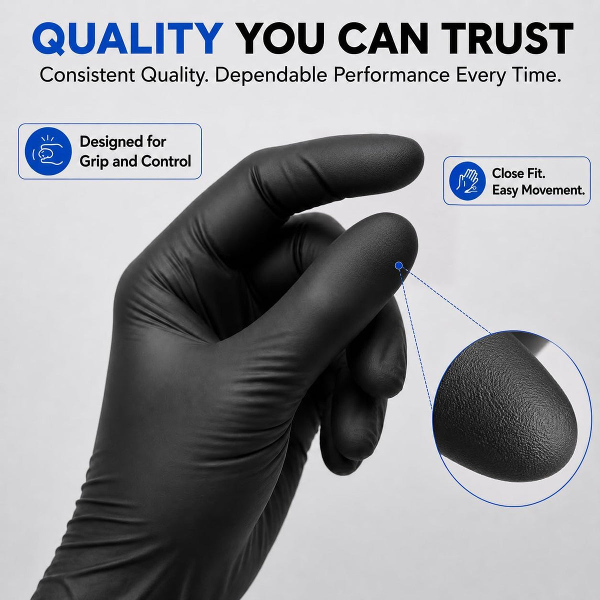 Nitrile Disposable Gloves, Food Grade, 5 Mil, Large 100 Count
