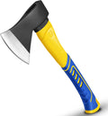 14" Outdoor Hatchet Axe, Mini Camping Axe, Wood Axe, Outdoor Camp Hatchet | Chopping Axe, Fiberglass Shock Reduction