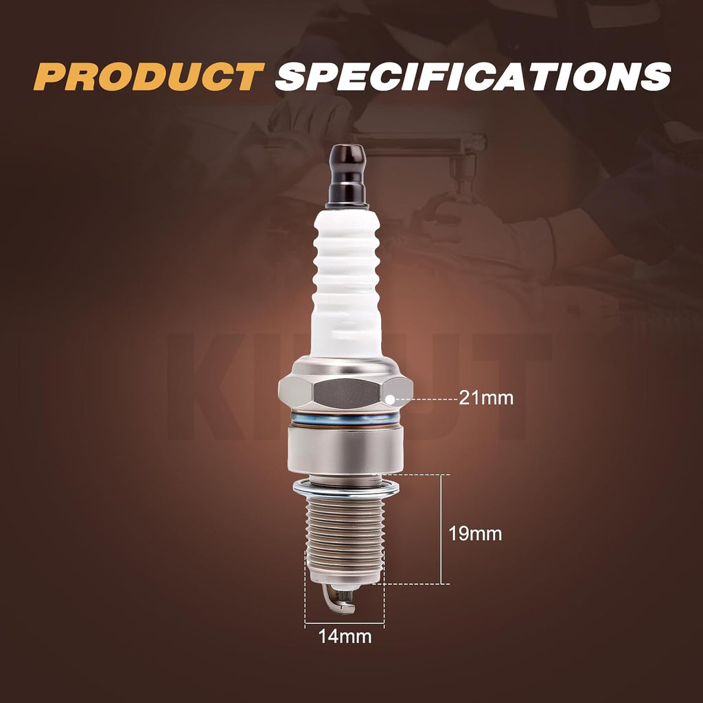 F6RTC BPR6ES Spark Plug for MTD 951-10292 751-10292 Torch Cub Cadet Troy Bilt Lawn Mower Generator 2Pack