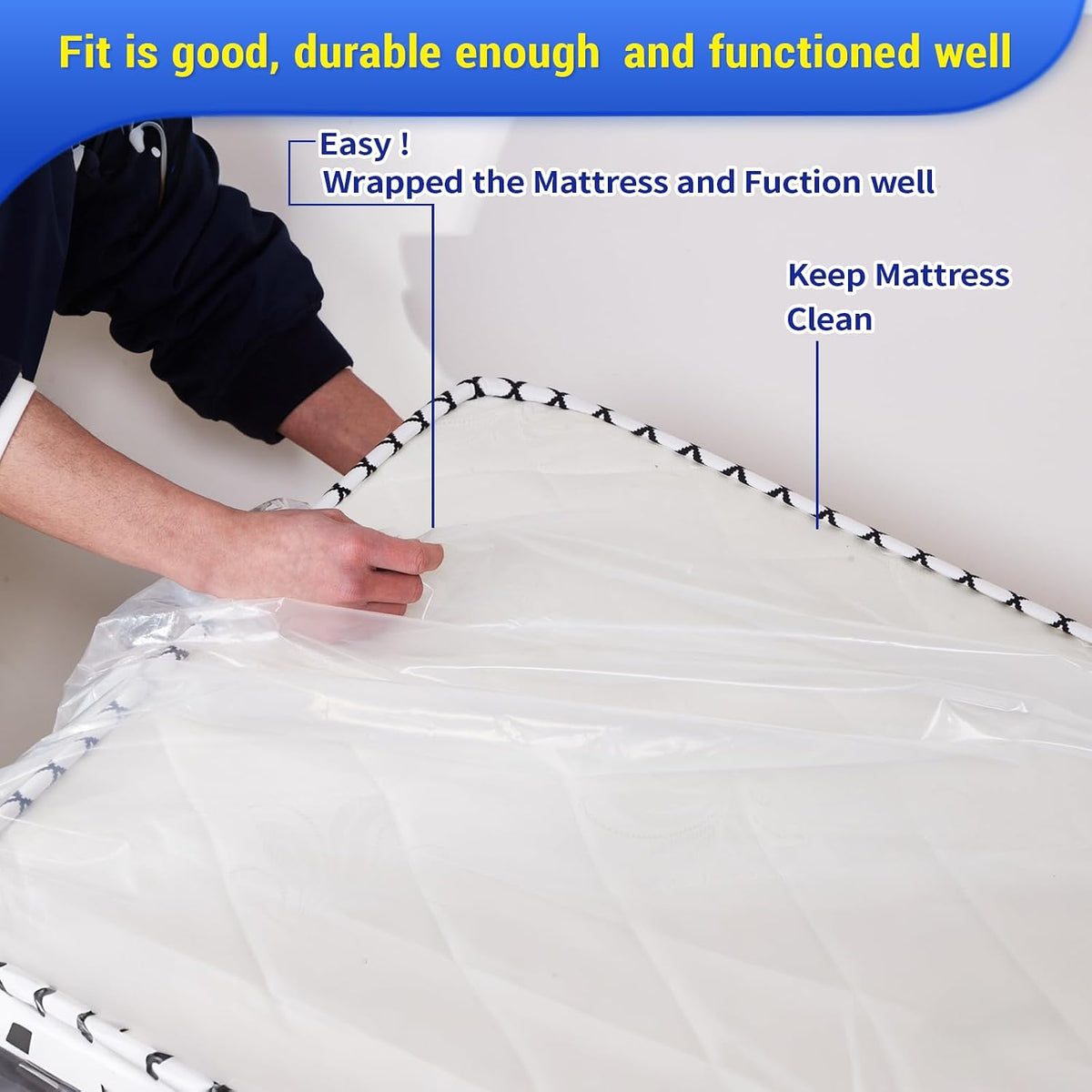 2PK Plastic King Mattress Bags for Moving,Extra Thick