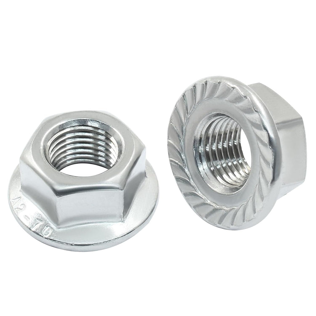 M12/1.25mm Serrated Flange Hex Nuts, 5Pcs