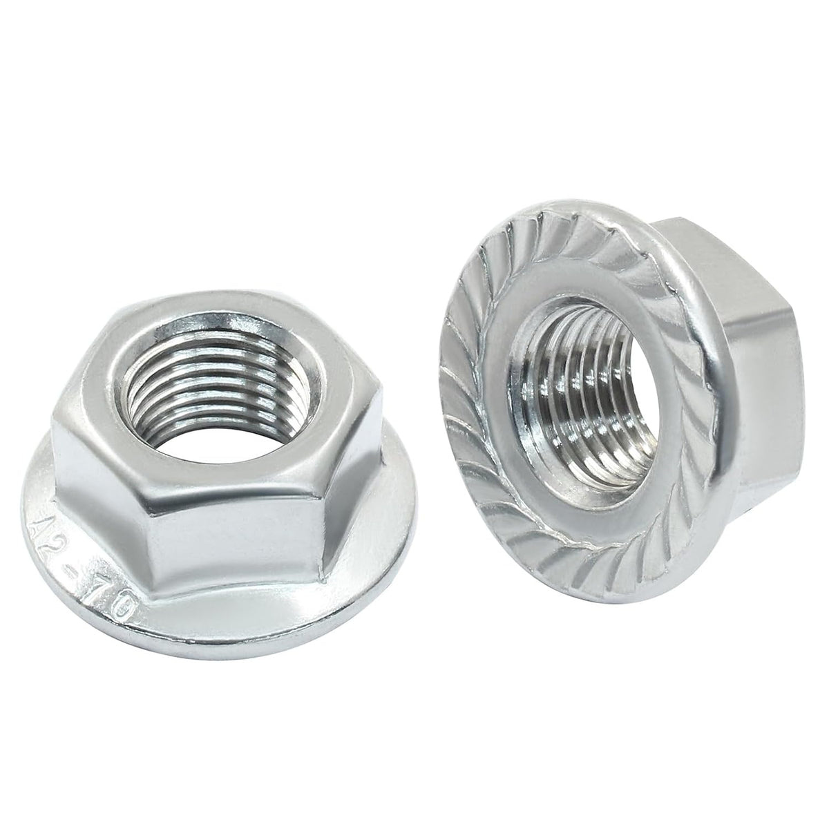 M12/1.25mm Serrated Flange Hex Nuts, 5Pcs