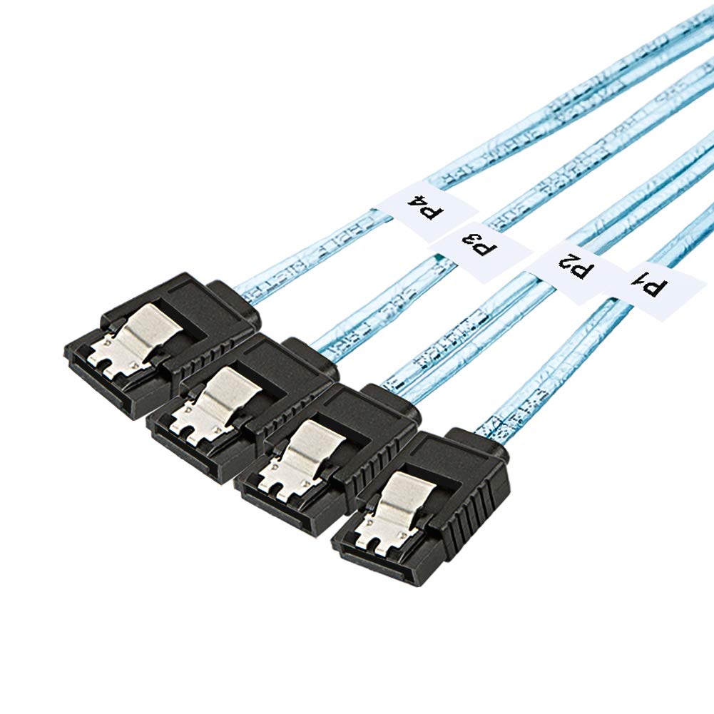 CableCreation External Mini SAS HD SFF-8644 to 4 Port SATA Cable, 3.3FT