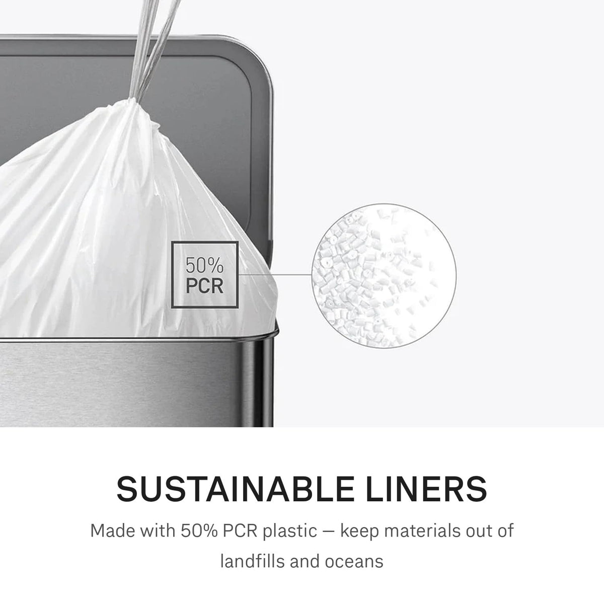 Code Q 40 Count, Dispenser Pack Custom Fit Liners, Drawstring Trash Bags, 50-65 Liter / 13-17 Gallon, White