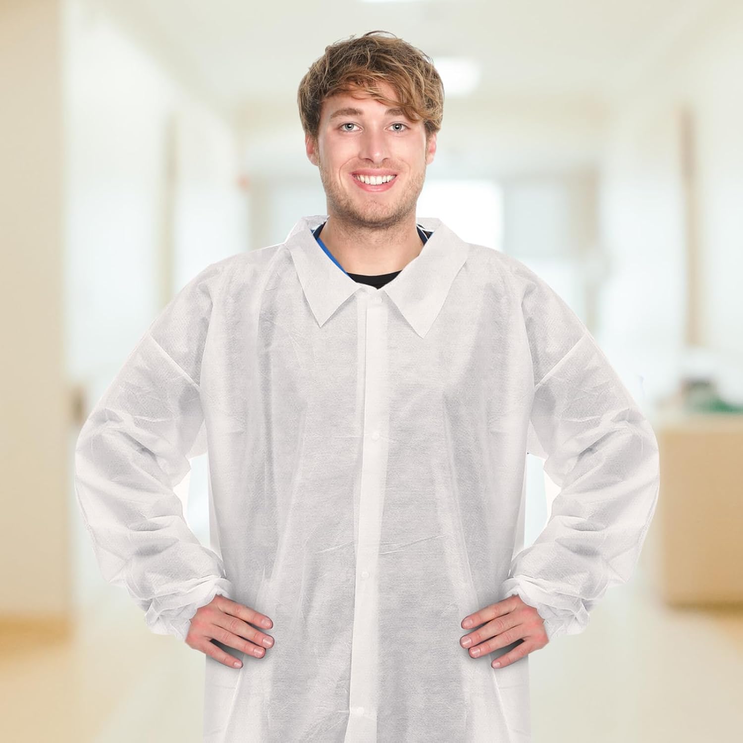 50 Pack Disposable Lab Coats for Adults