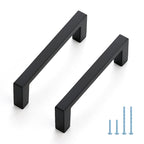 Matte Black Cabinet Pulls Slim Square Handles, 3 Inch, 30 Pack