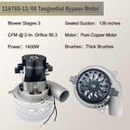 Upgraded 116765-13/00 Central Vacuum Motor,120v