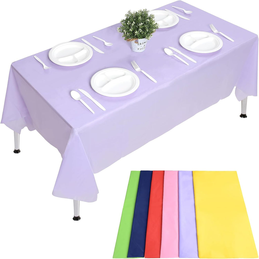 Disposable Tablecloth 12 Packs (Assorted Colors, Rectangular)