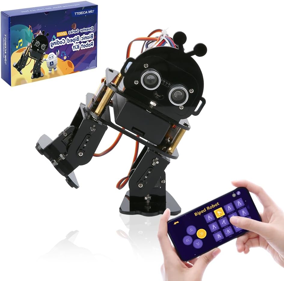Biped Robot Kit STEM Toys Science Kit for Kids, Bionic Bipedal Robotics Programmable Coding Crafts Set for Arduino