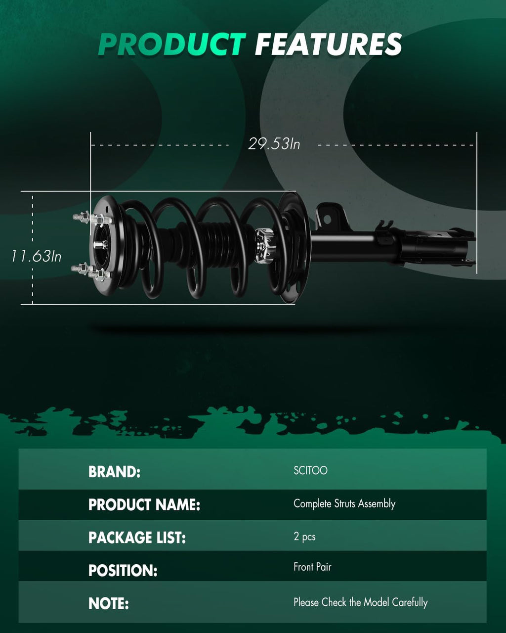 SCITOO Front Complete Strut Assembly Fits 2013-2017 for Ford Explorer