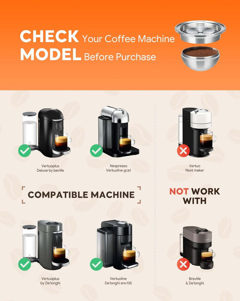 2.7oz Reusable Coffee Pod Compatible with Nespresso Vertuoline