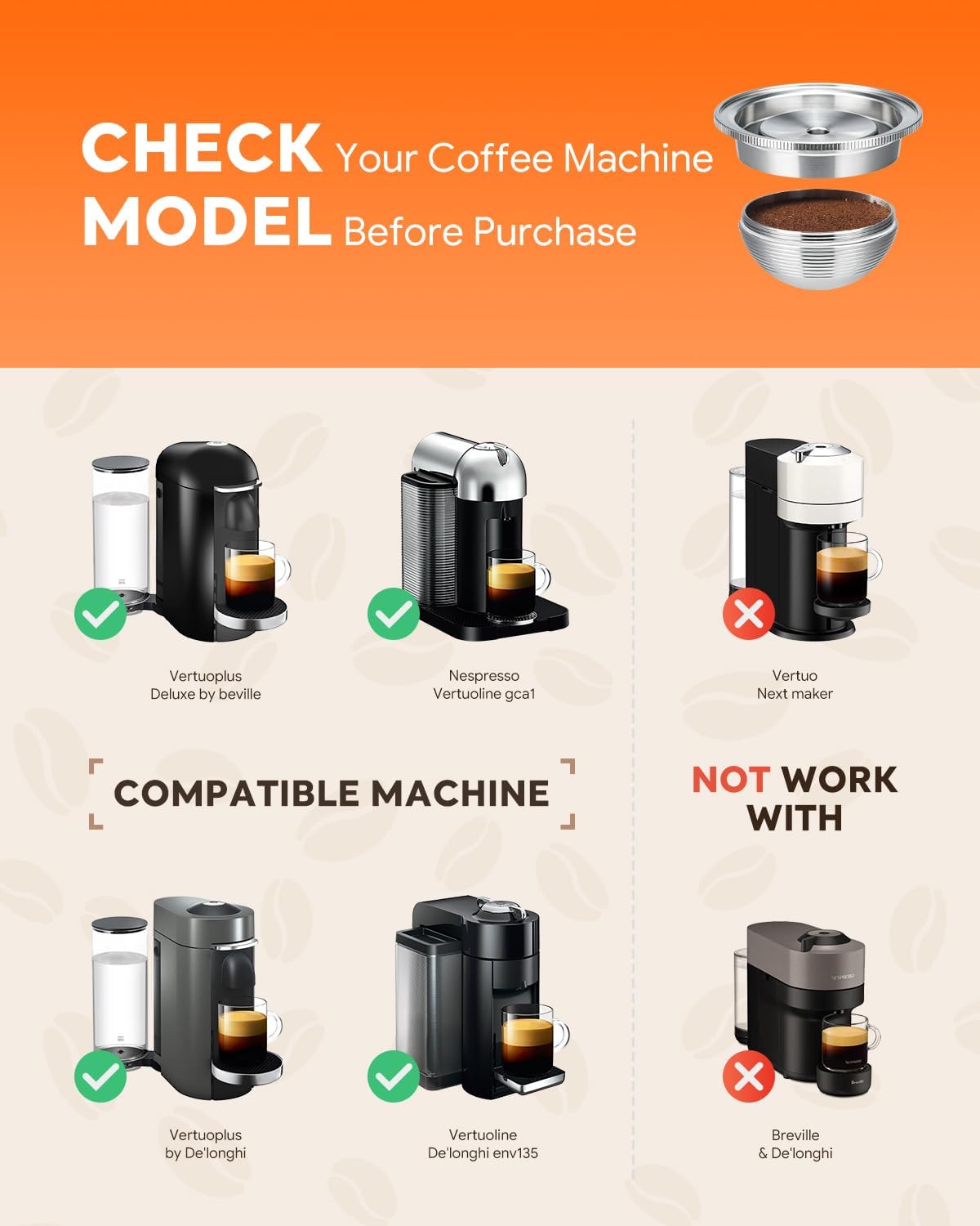 2.7oz Reusable Coffee Pod Compatible with Nespresso Vertuoline
