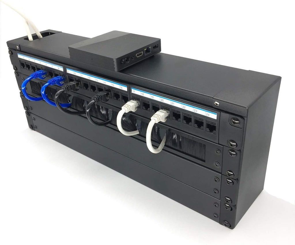 2 Pack-1U Brush Panel 19-inch Rack Mount Disassembled