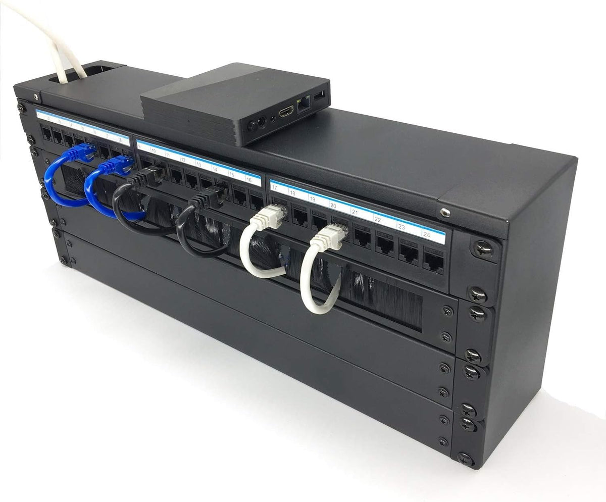 2 Pack-1U Brush Panel 19-inch Rack Mount Disassembled