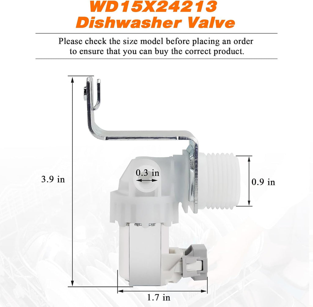 WD15X26140 Dishwasher Water Inlet Valve Replacement for GE, Hotpoint, Whirlpool, Amana - Replaces WD15X24213, WD15X22999, AP6286892, PS12342758, EAP12342758