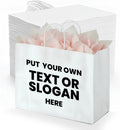 Custom Printed White Gift Bags 16" x 6" x 12" - Paper Bags with Handles - Made in USA