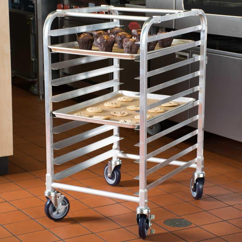 10 Tier Sheet Pan Rack | Commercial Bakery Bun Pan Rack With Wheels