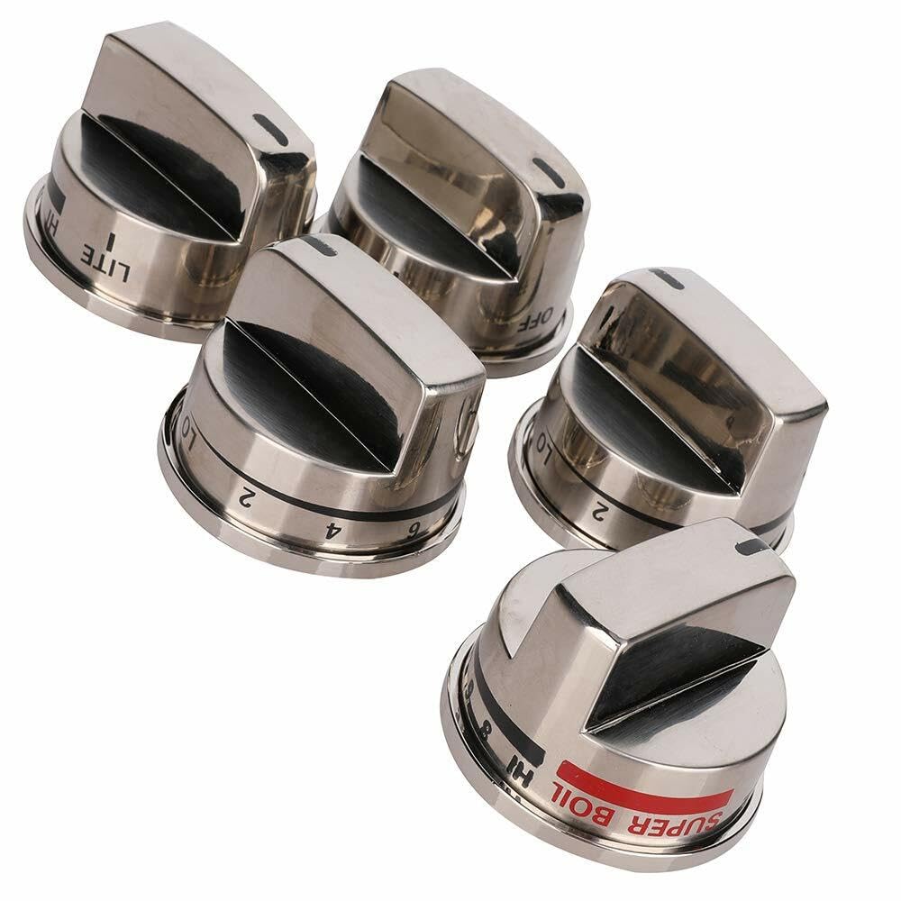 YJNNEOO 4EBZ37189611 + 1EBZ37189609 Gas Burner Replacement Knobs for LG Range 5pcs*