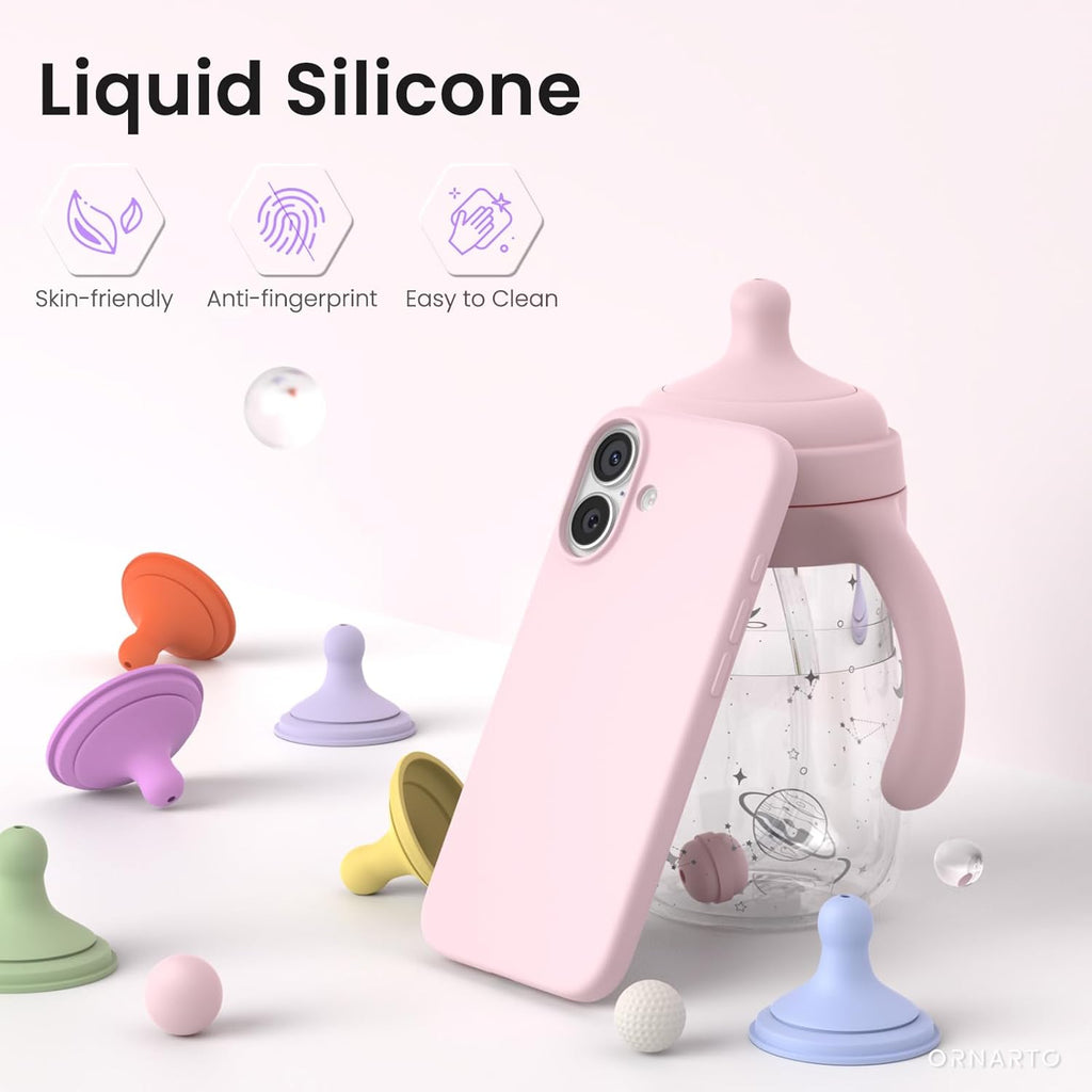 Compatible with iPhone 17 Case 6.3, Slim Liquid Silicone 3 Layers Full Covered Soft Gel Rubber Phone Case Protective