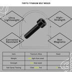 TIRYTU Titanium Bolts M5x20, Black, 6PC